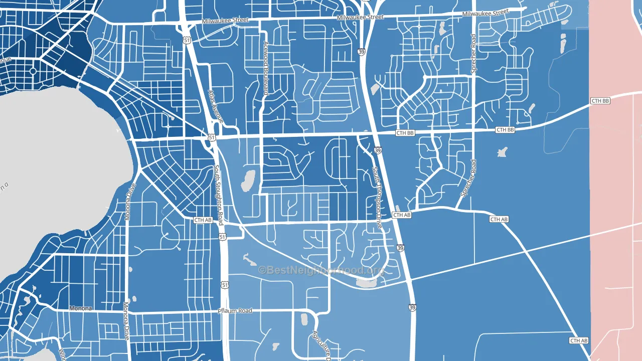 Elvehjem, Madison, WI block-group political-lean map