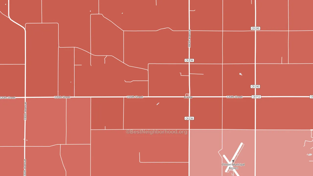 Elvira, IA block-group political-lean map
