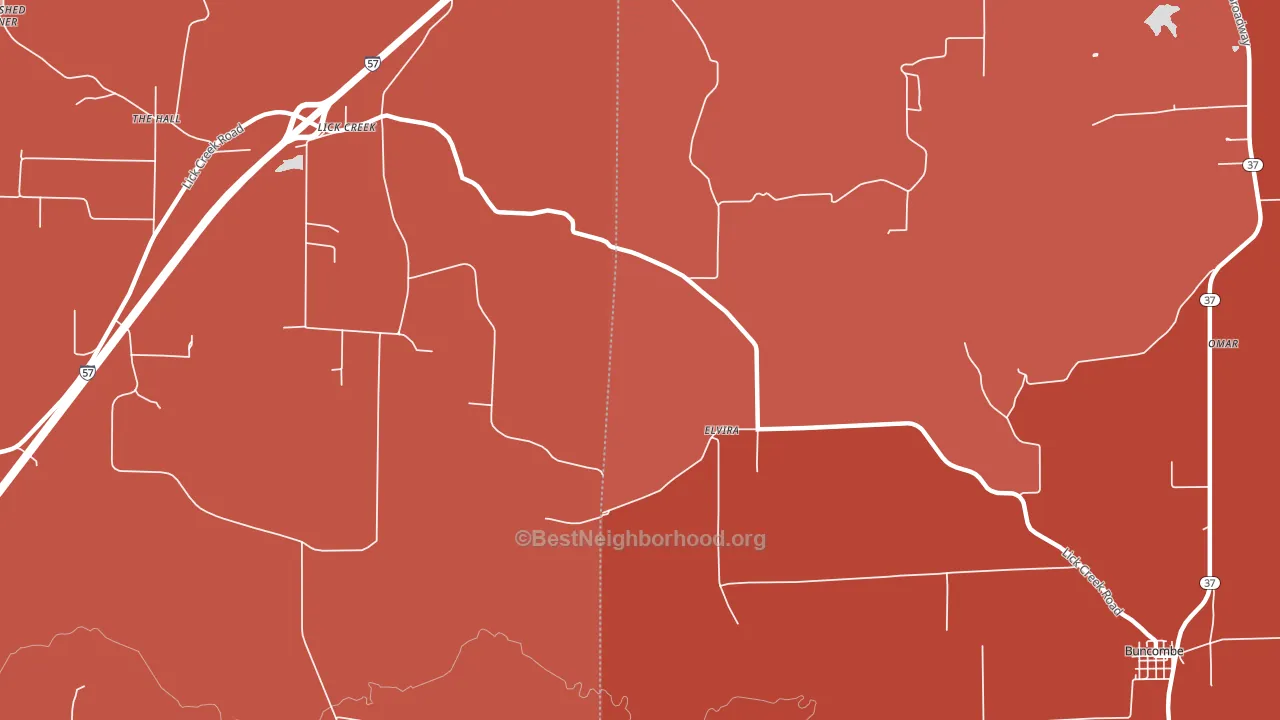 Elvira, IL block-group political-lean map