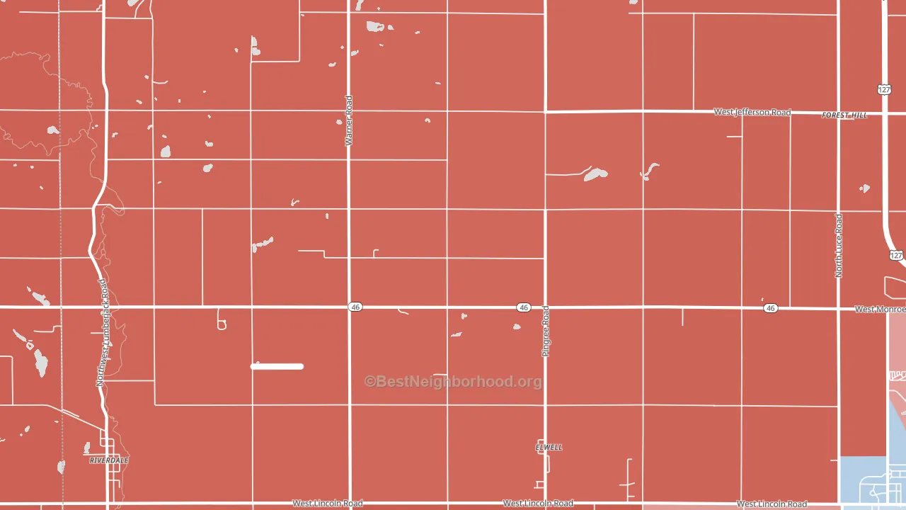 Elwell, MI block-group political-lean map