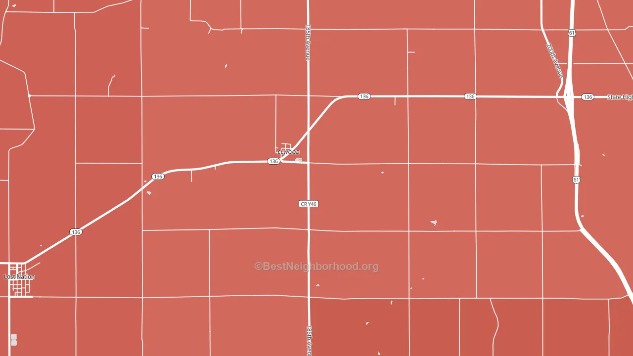 Elwood, IA block-group political-lean map