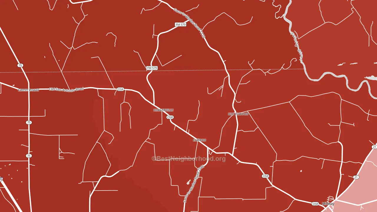 Elwood, TX block-group political-lean map