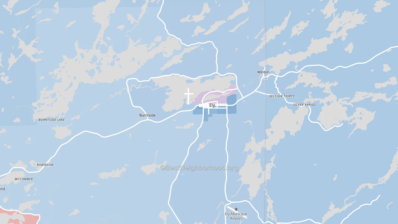 Ely, MN block-group political-lean map