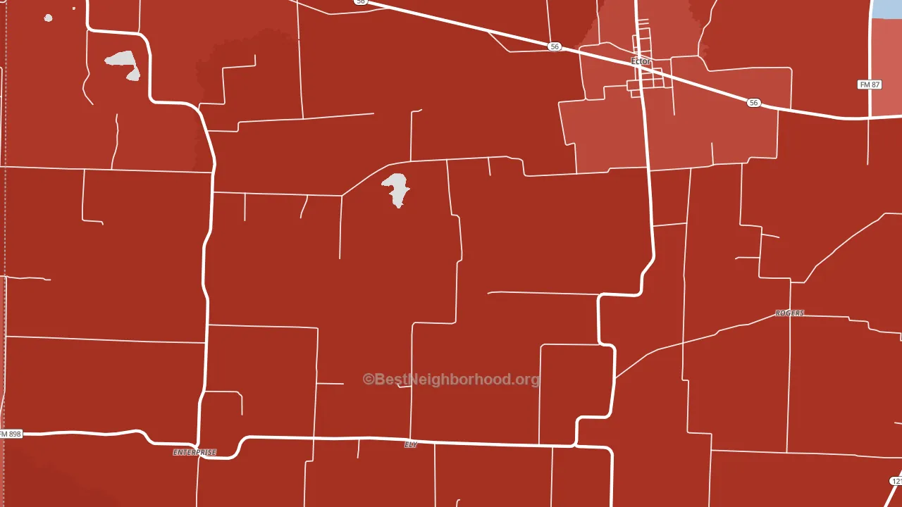 Ely, TX block-group political-lean map