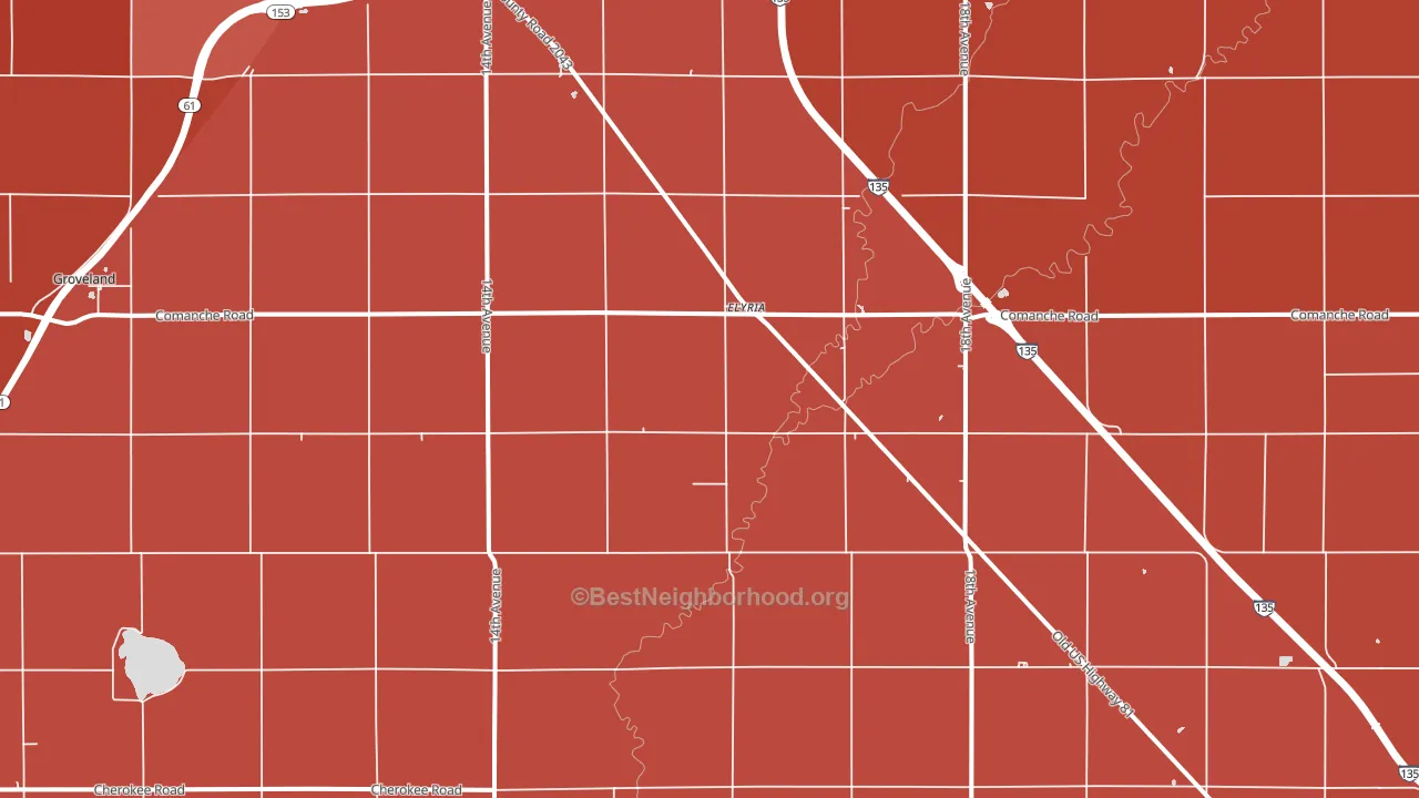 Elyria, KS block-group political-lean map