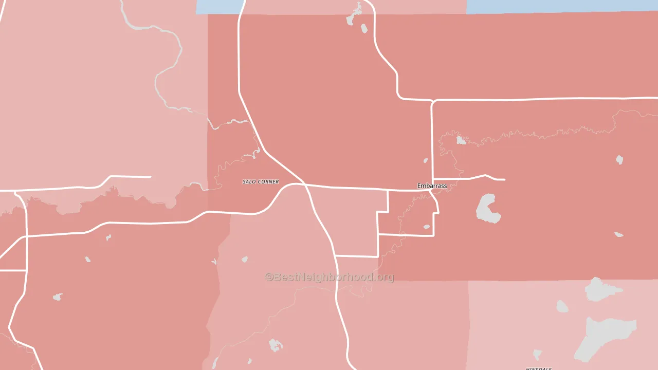 Embarrass, MN block-group political-lean map