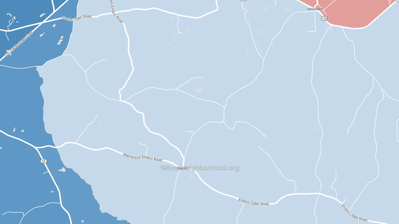 Embro, NC block-group political-lean map