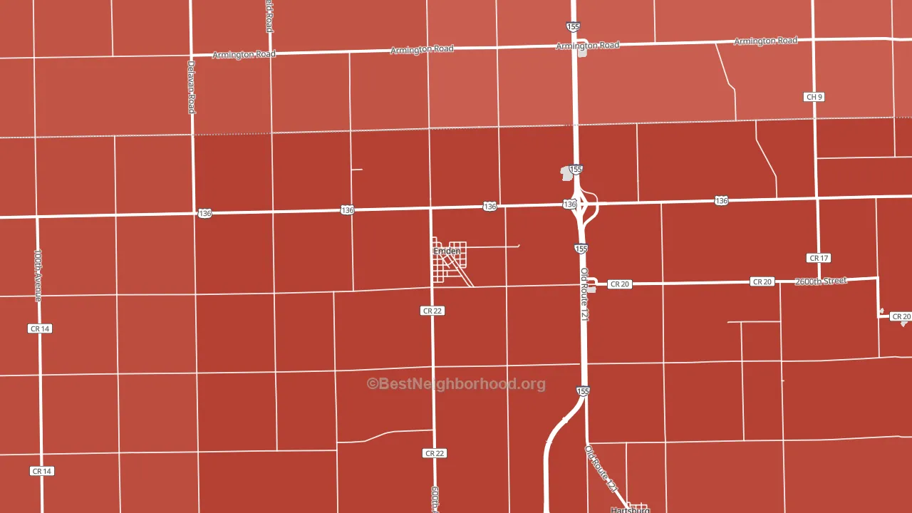 Emden, IL block-group political-lean map