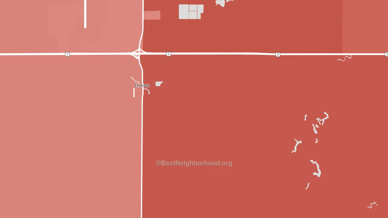 Emerado, ND block-group political-lean map