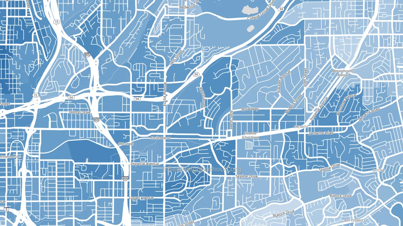 Emerald Hills, San Diego, CA block-group political-lean map