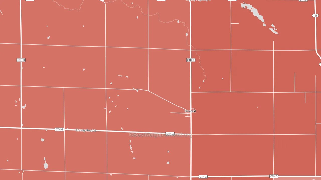 Emerald, WI block-group political-lean map