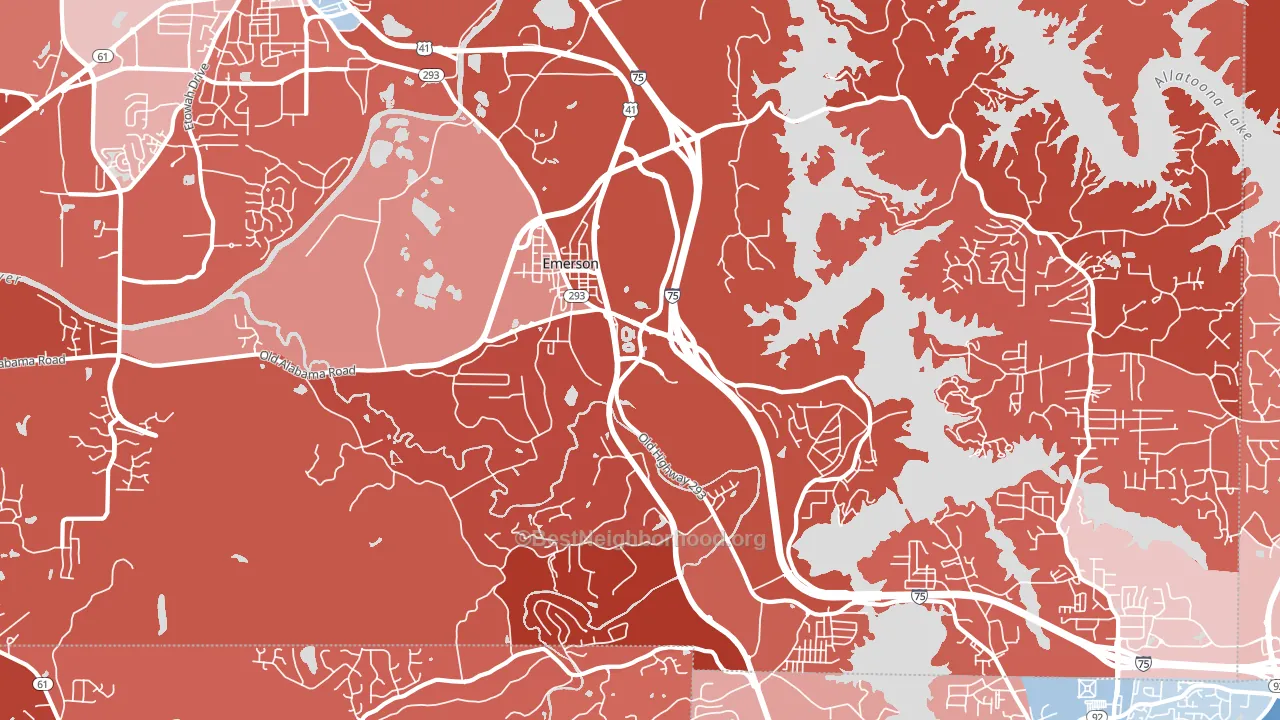 Emerson, GA block-group political-lean map