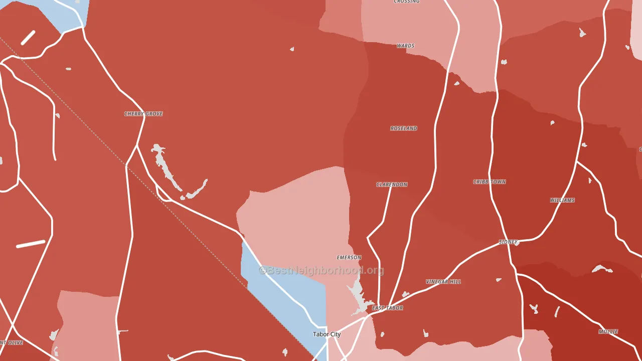 Emerson, NC block-group political-lean map
