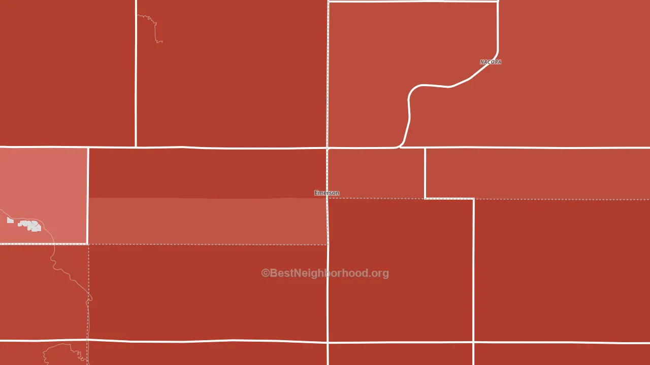 Emerson, NE block-group political-lean map