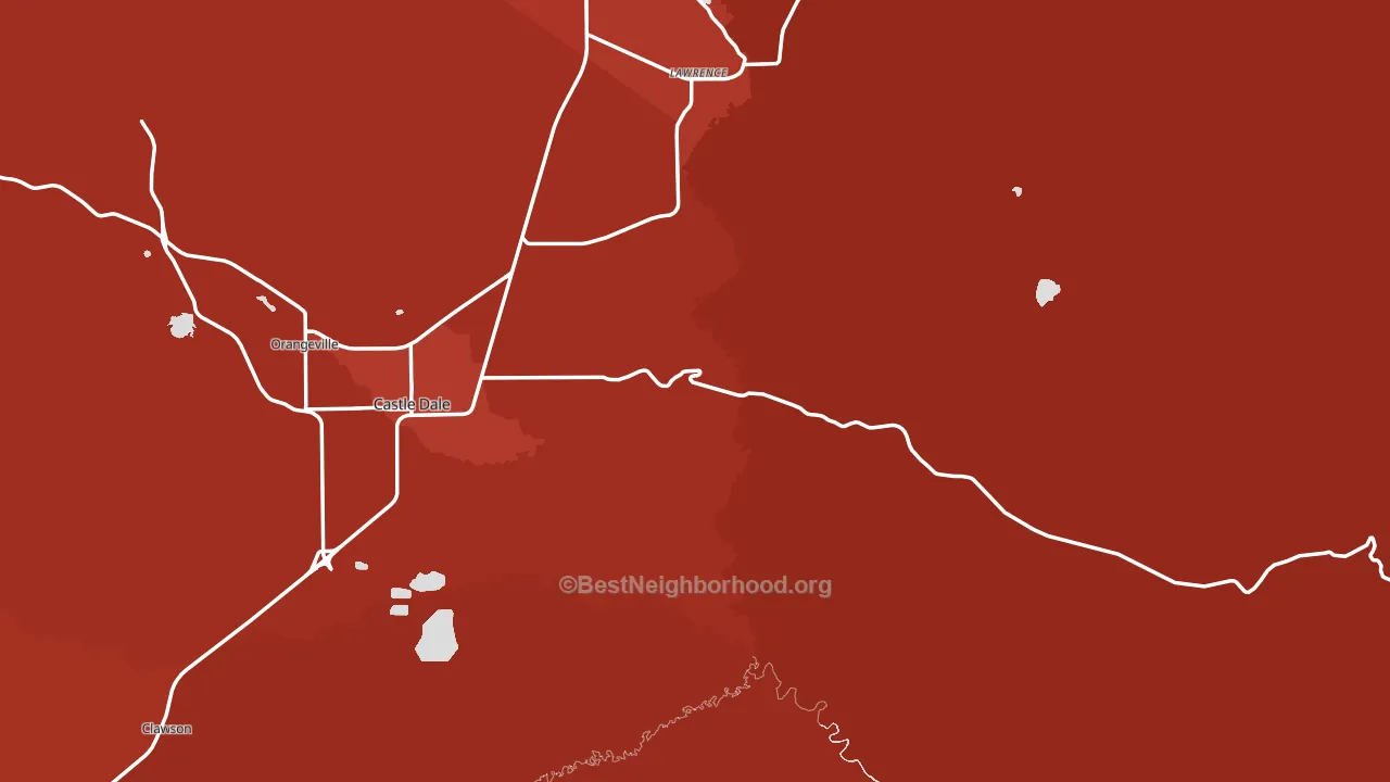 Emery County, UT block-group political-lean map