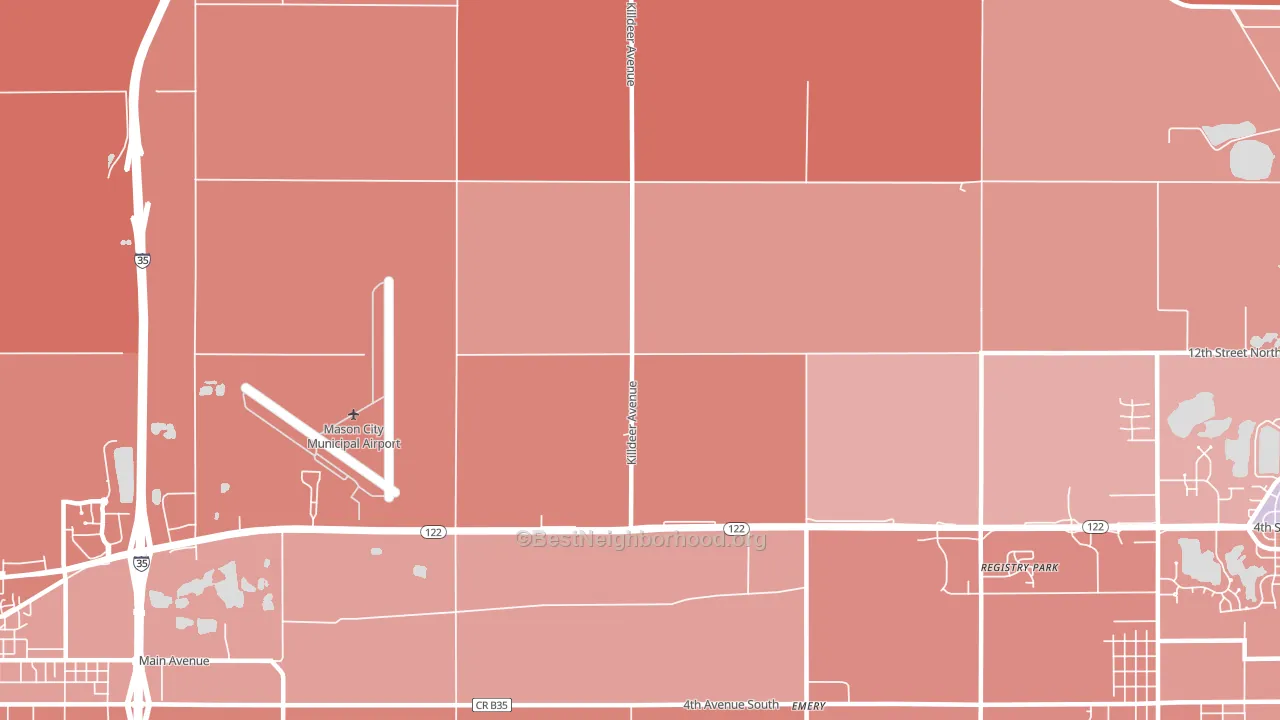 Emery, IA block-group political-lean map