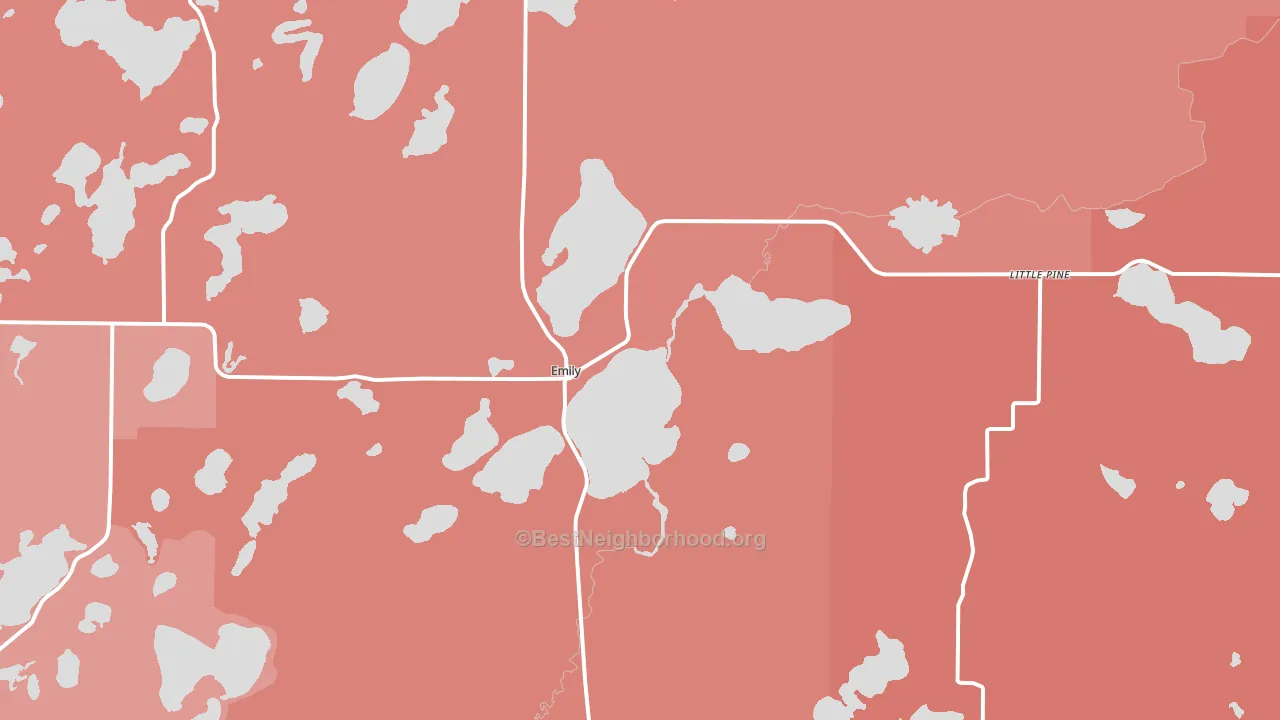 Emily, MN block-group political-lean map