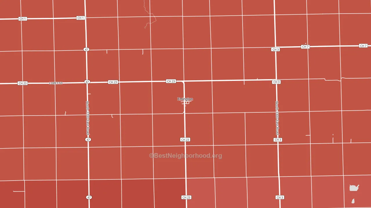 Emington, IL block-group political-lean map