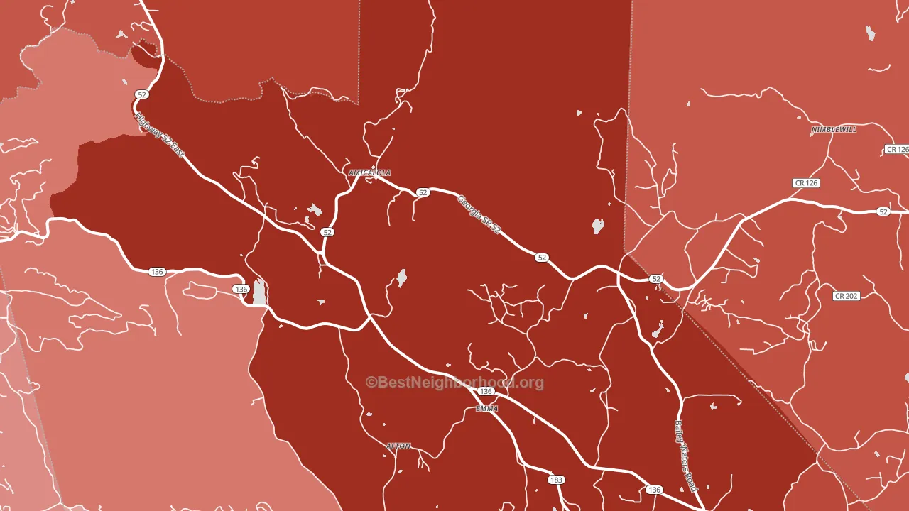 Emma, GA block-group political-lean map