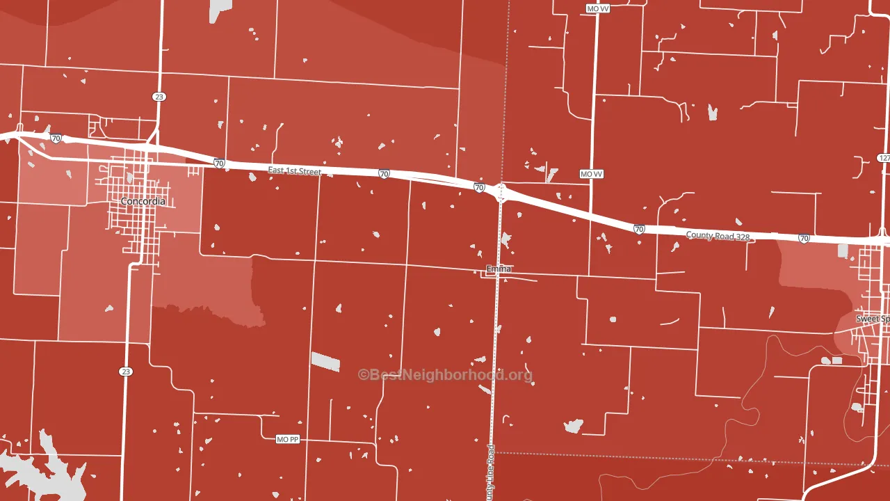 Emma, MO block-group political-lean map