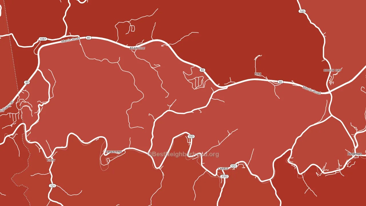 Emmalena, KY block-group political-lean map