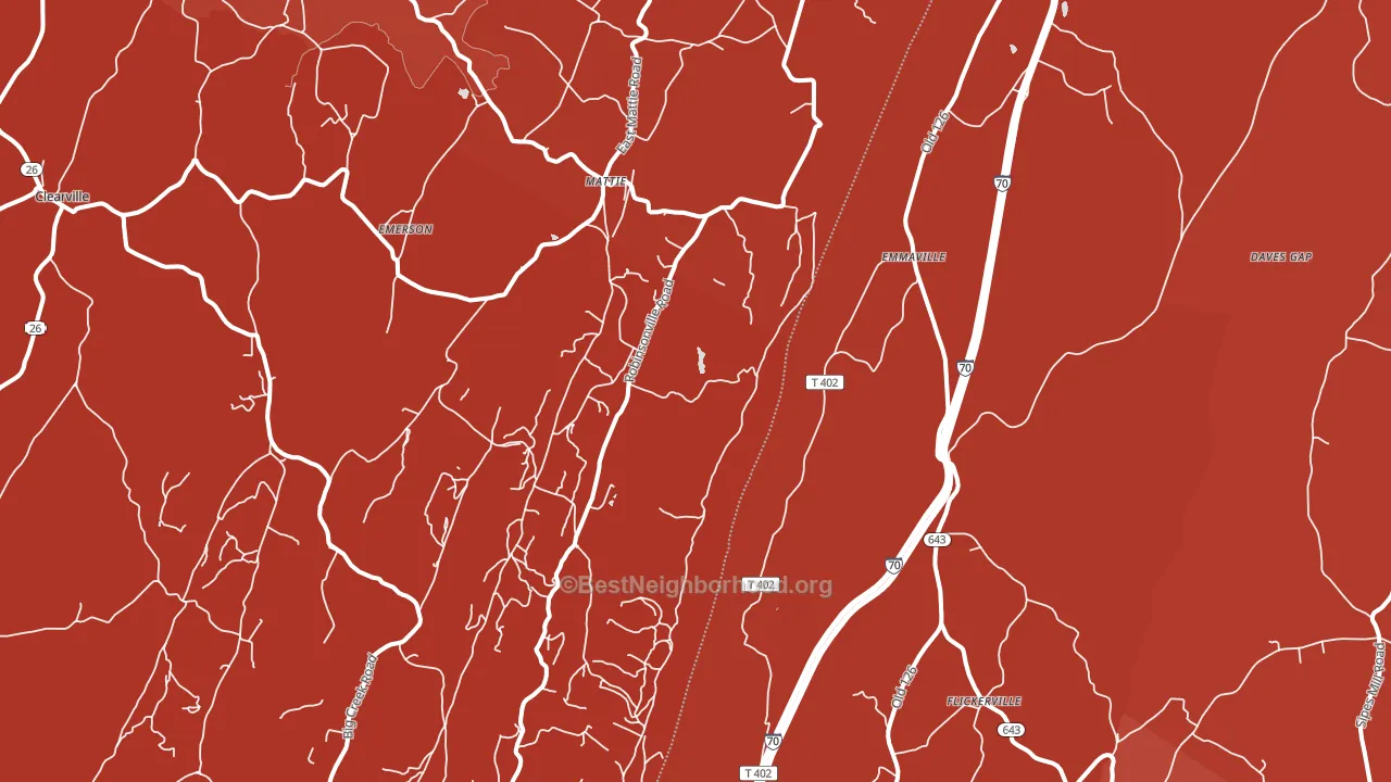 Emmaville, PA block-group political-lean map