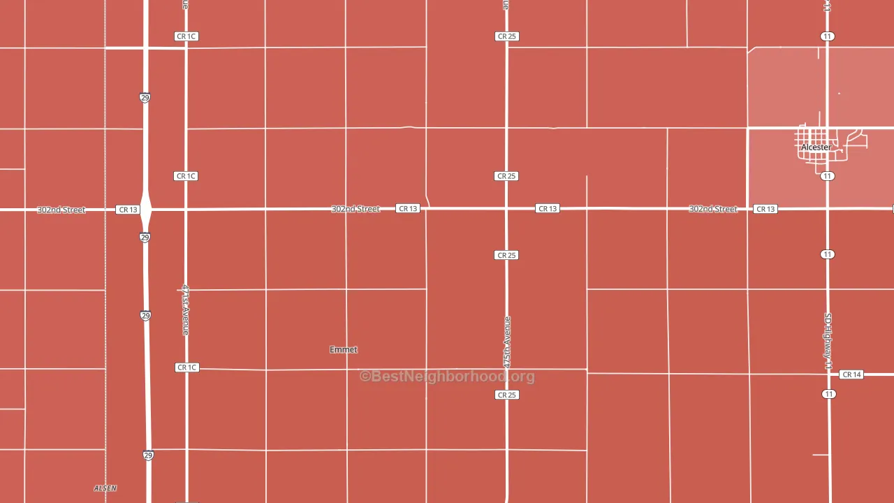 Emmet, SD block-group political-lean map