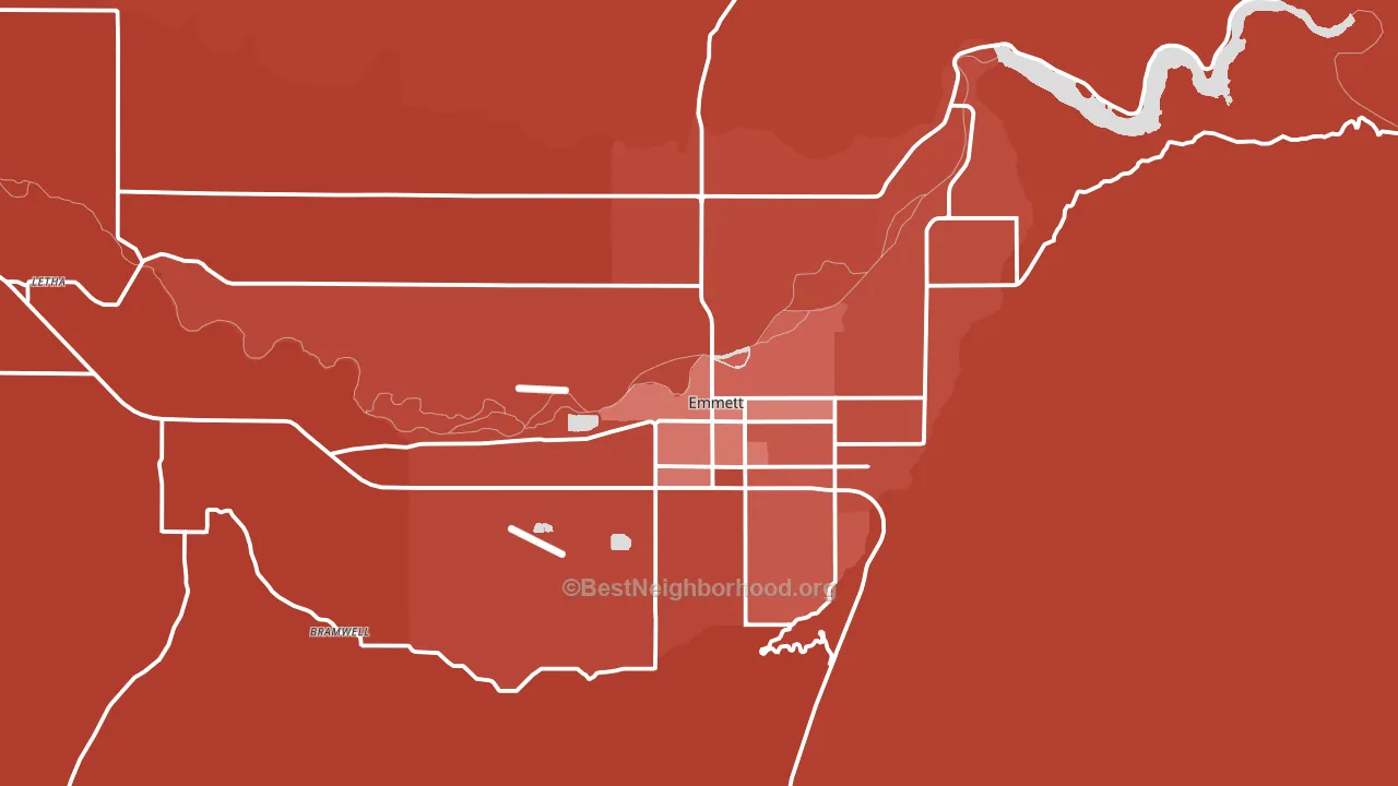 Emmett, ID block-group political-lean map