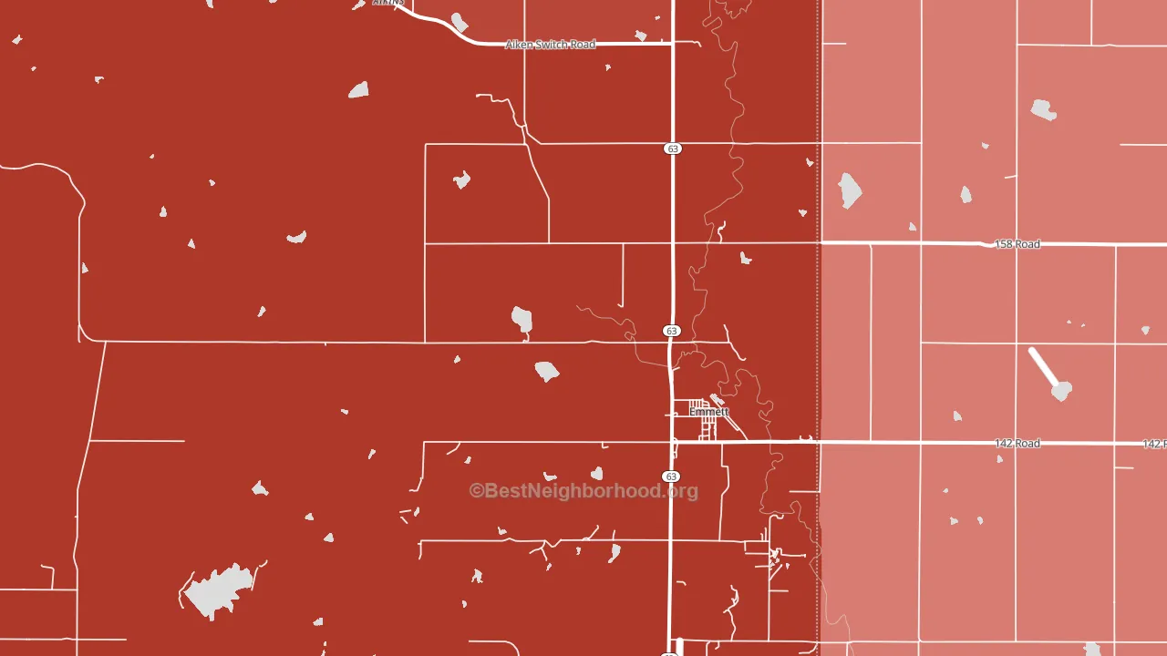 Emmett, KS block-group political-lean map