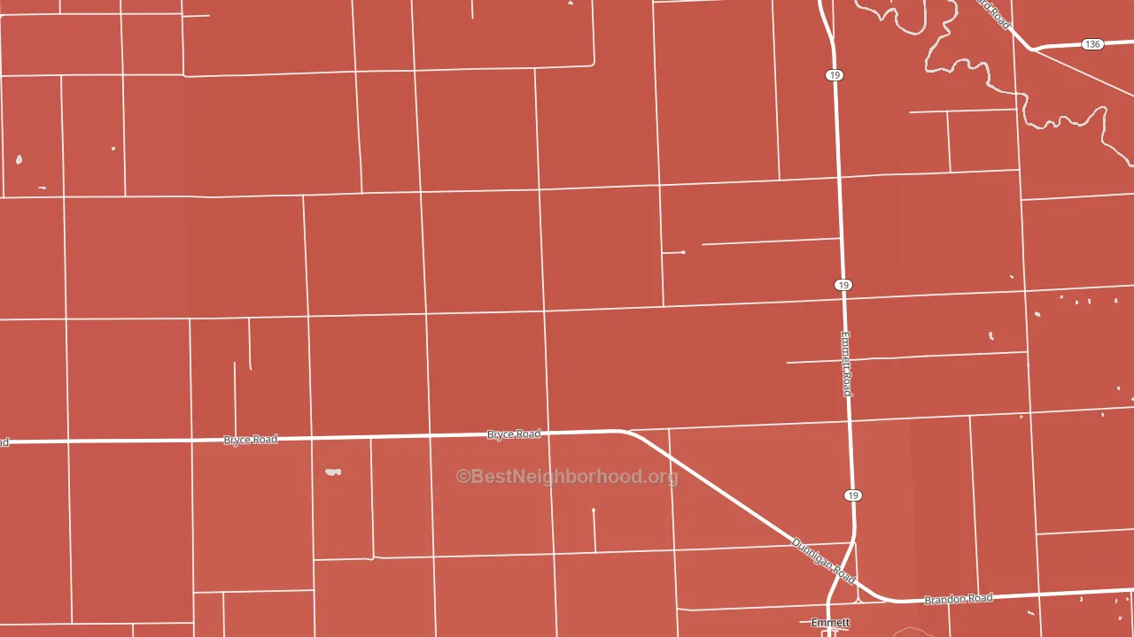 Emmett, MI block-group political-lean map
