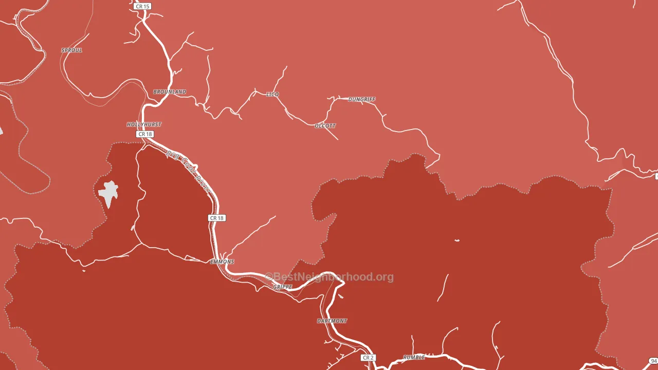 Emmons, WV block-group political-lean map