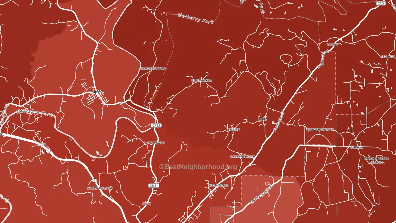 Empire, AL block-group political-lean map