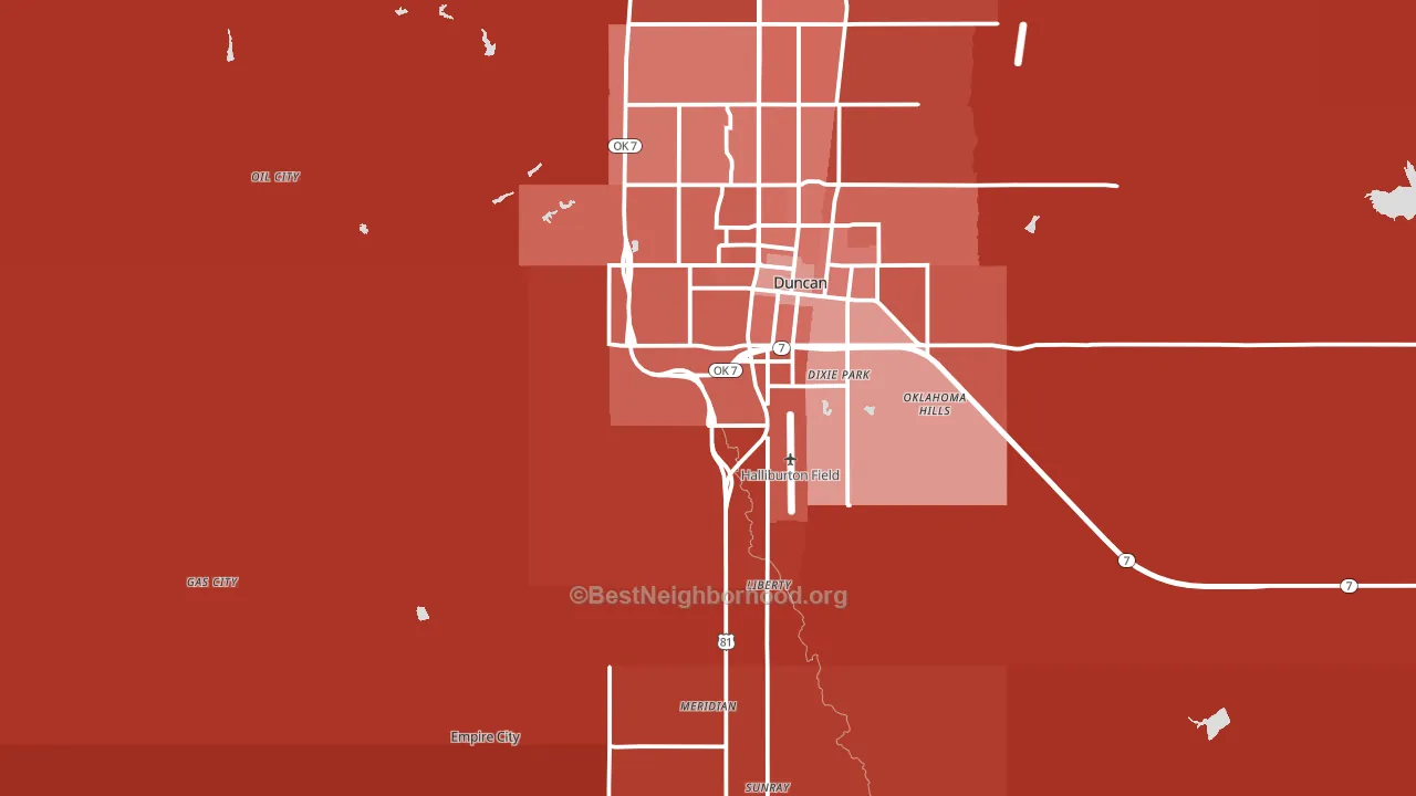 Empire City, OK block-group political-lean map