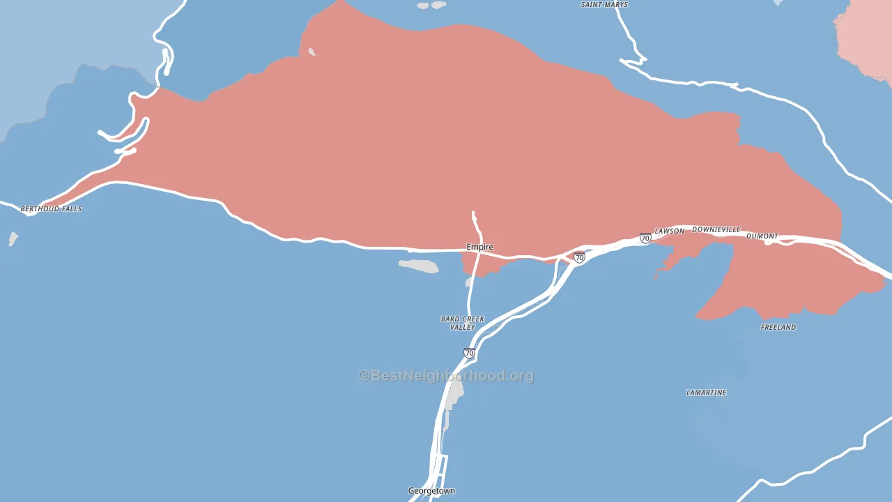 Empire, CO block-group political-lean map