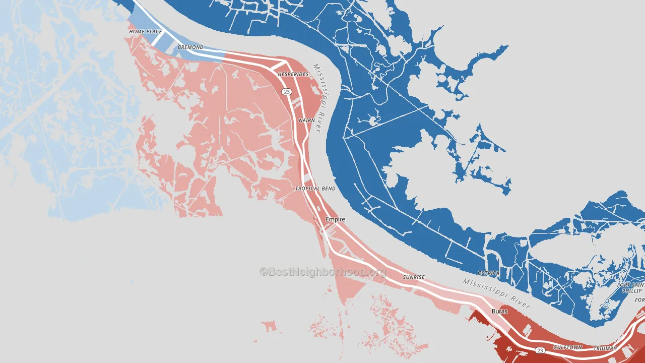 Empire, LA block-group political-lean map
