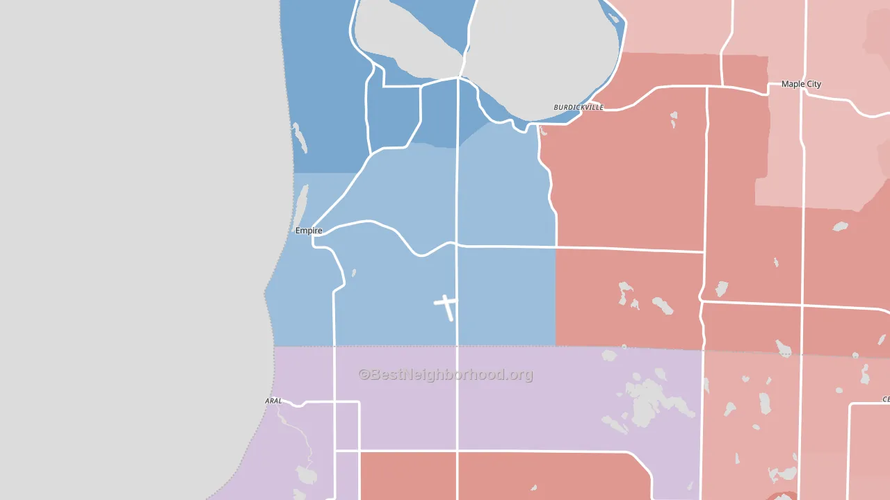 Empire, MI block-group political-lean map