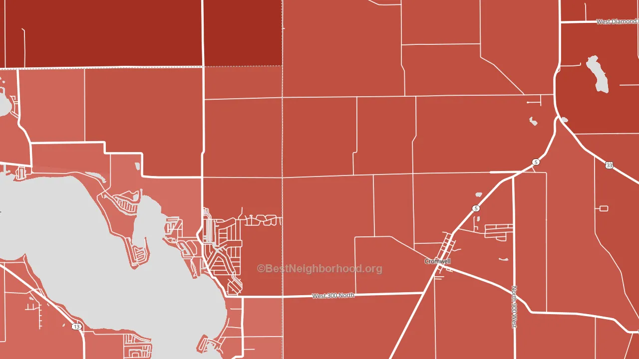 Enchanted Hills, IN block-group political-lean map