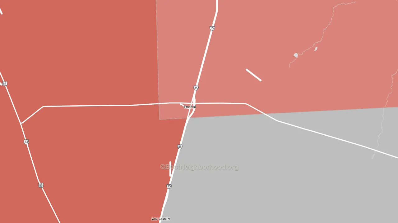 Encinal, TX block-group political-lean map