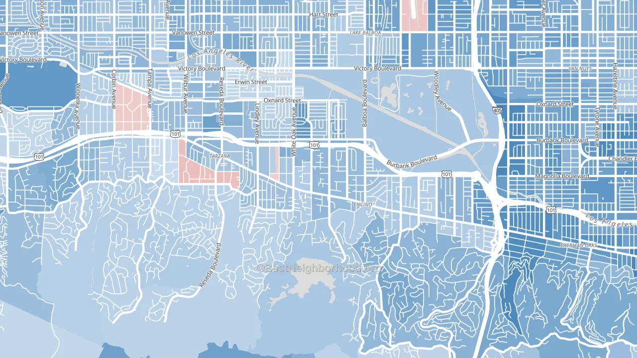 Encino, CA block-group political-lean map