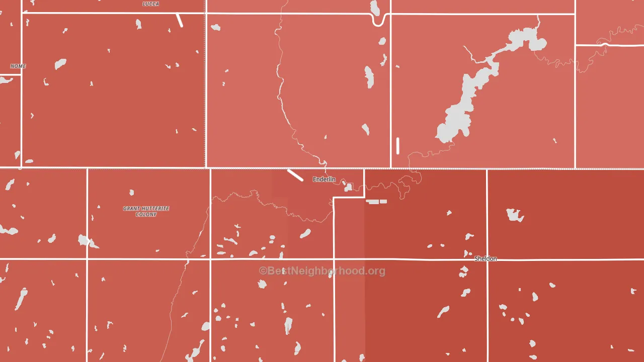 Enderlin, ND block-group political-lean map