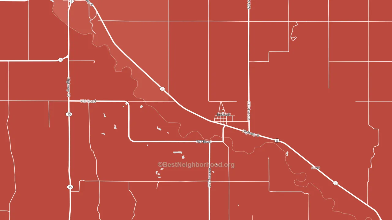 Endicott, NE block-group political-lean map
