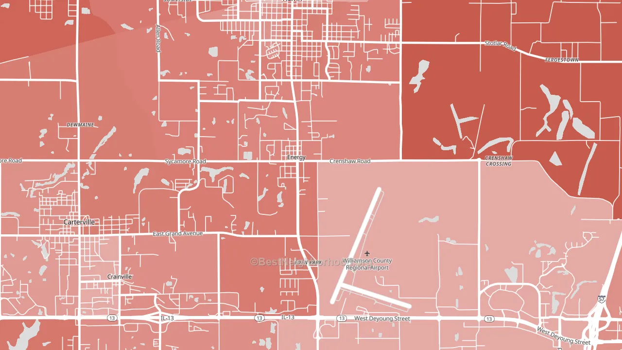 Energy, IL block-group political-lean map