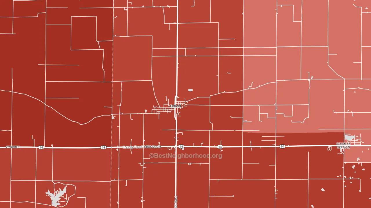 Enfield, IL block-group political-lean map