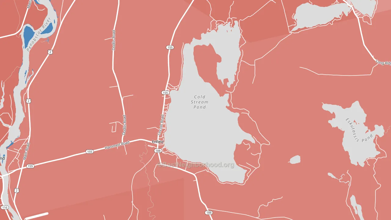 Enfield, ME block-group political-lean map
