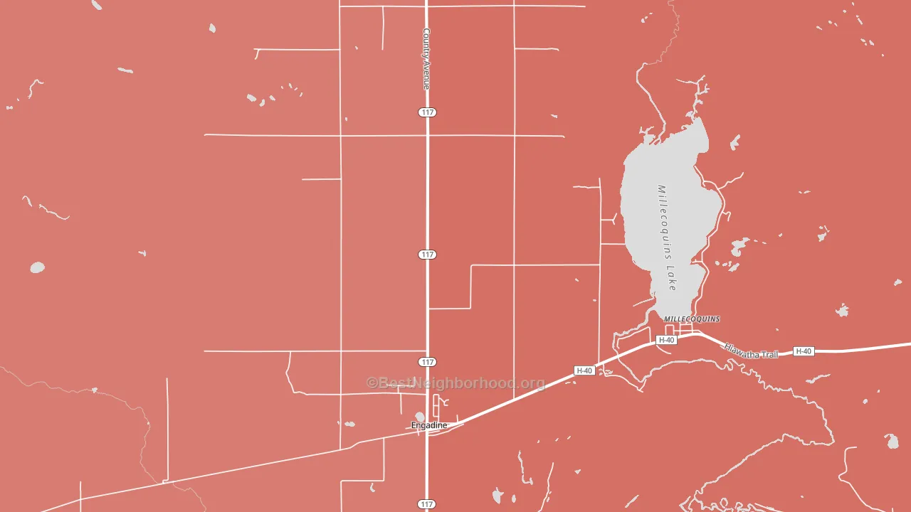 Engadine, MI block-group political-lean map
