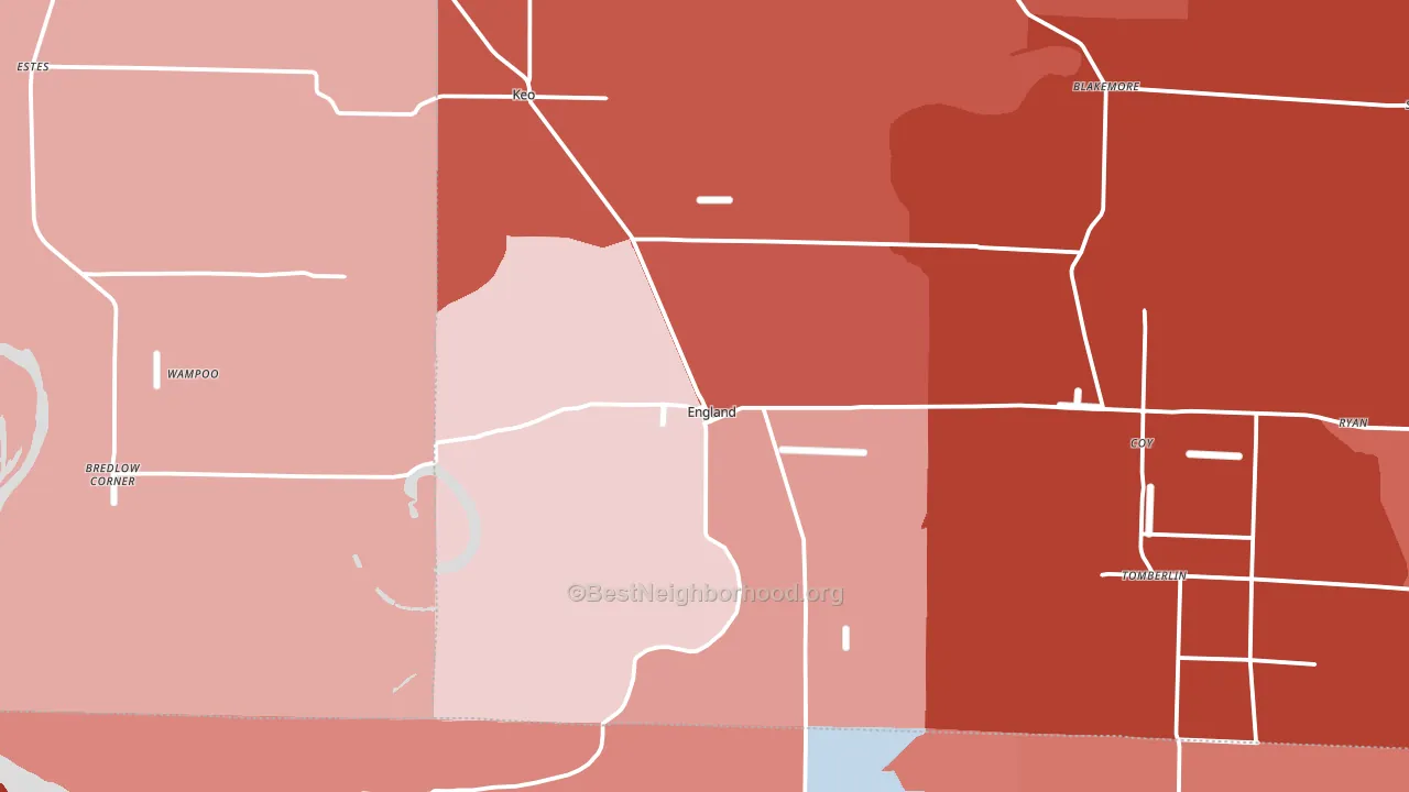 England, AR block-group political-lean map