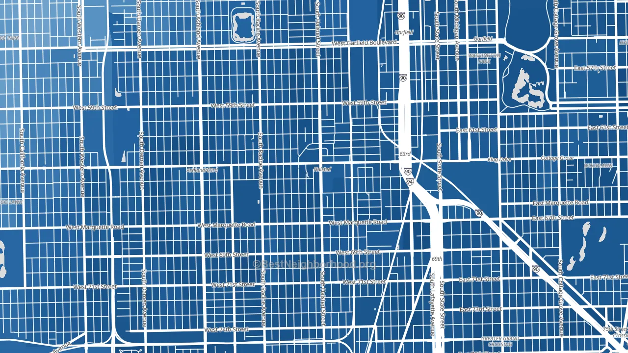 Englewood, Chicago, IL block-group political-lean map