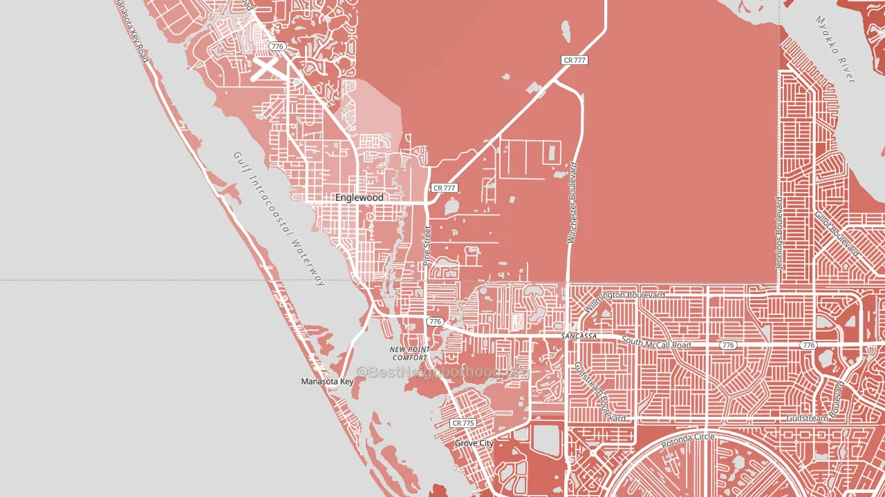 Englewood, FL block-group political-lean map