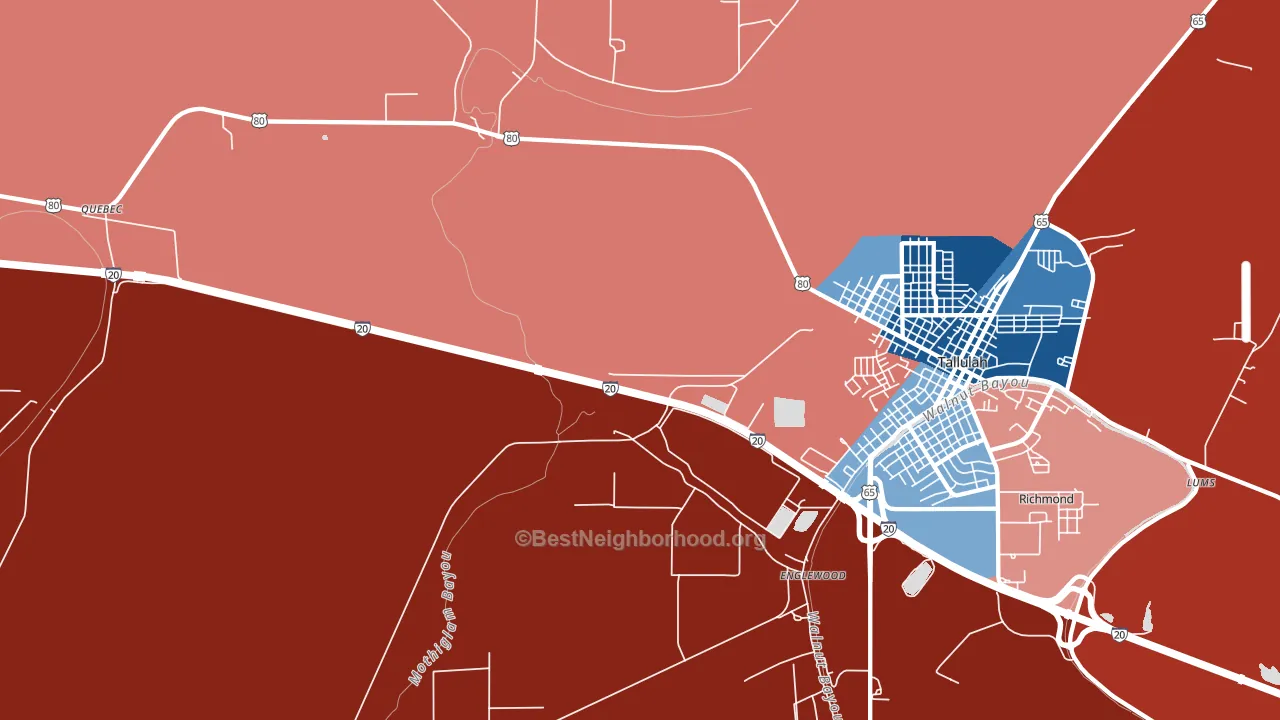 Englewood, LA block-group political-lean map