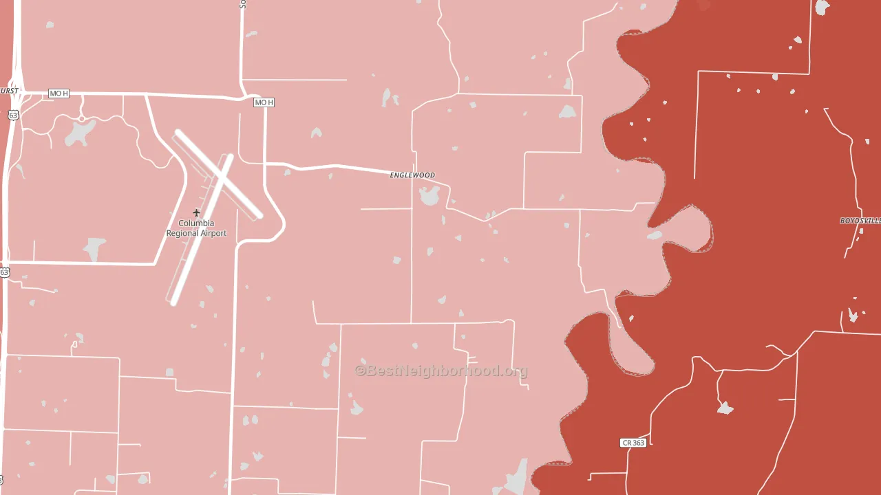 Englewood, MO block-group political-lean map